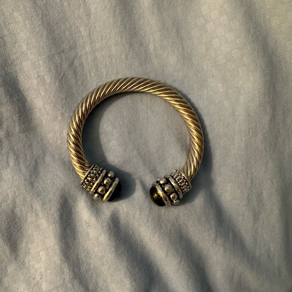 2 for $10. Beautiful Faux Silver Bracelet with Onyx type stones